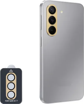 Immagine prodotto di Per Samsung Galaxy A17 5G / 4G in alluminio anello di protezione fotocamera + H9 vetro duro temperato oro