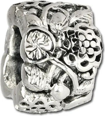 Imagen del producto de CarloBiagi, dije con forma de adorno, diseño de enredadera floral, plata de ley 925, modelo BBS323