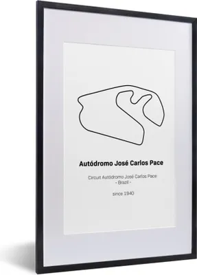 Produktbild von MuchoWow® Gerahmtes Poster Brasilien - Rennstrecke - Formel 1 40x60 cm - Poster mit Schwarzem Bilderrahmen Wandposter Rahmen Foto Bilder - Poster in Rahmen