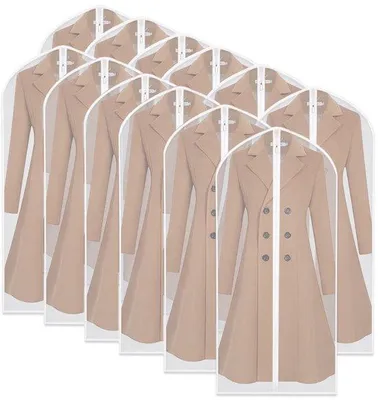 Obrázok produktu pre Cestovné obaly na oblečenie 60 x 140 cm, 12 ks, PEVA, so zipsom