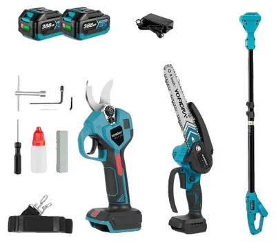 Obrázek produktu pro Elektrická řetězová pila, duální funkce, nastavitelné funkce, sada 2 baterií