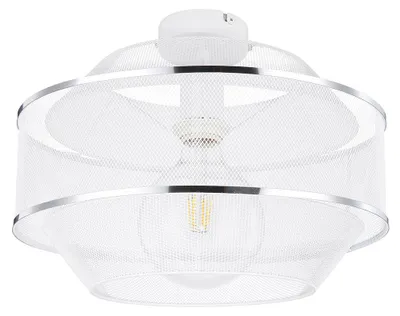 Produktbild von Deckenlampe, Gitter, weiß, rund, Chromring, D 35 cm