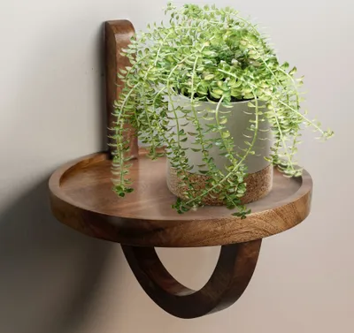 Immagine prodotto di Mensola a muro 30x33x30 cm in legno massiccio mango rotonda moderna | Wohnling