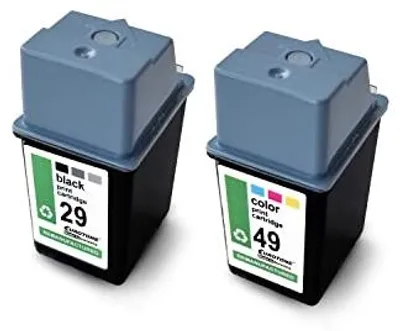 Eurotone 2x Tintenpatrone kompatibel mit HP 29XL + 49XL Farbe, Schwarz – Produktansicht 1