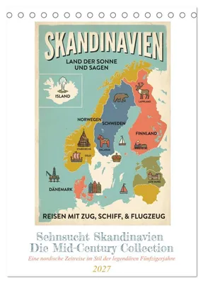 Produktbild von Sehnsucht Skandinavien - Die Mid-Century Collection (Tischkalender 2027 DIN A5 hoch), CALVENDO Monatskalender