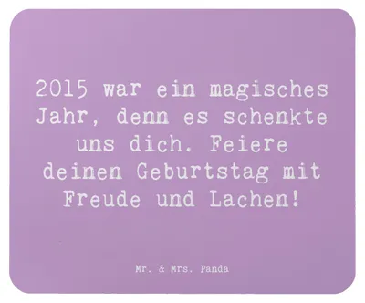 Produktbild von Mr. & Mrs. Panda Mouse Pad Spruch 2015 Geburtstag - Lavendeltraum - Geschenk, Magie erleben, gummi mauspad, herzlicher, pc mausunterlage, besonderer Jahrgang, feiern