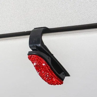 Image de Lot de 2 supports de lunettes de voiture ornés de cristaux brillants