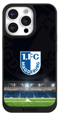 Produktbild von NIVOCASE Handyhülle für Apple iPhone 13 Pro  Hülle NIVOpure Case Schwarz Stadion 1. FC Magdeburg 1. FCM