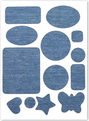 Productafbeelding van INF Strijklapjes voor jeans - Denim-reparatieplekken voor knieën en ellebogen, 5 stuks, blauw