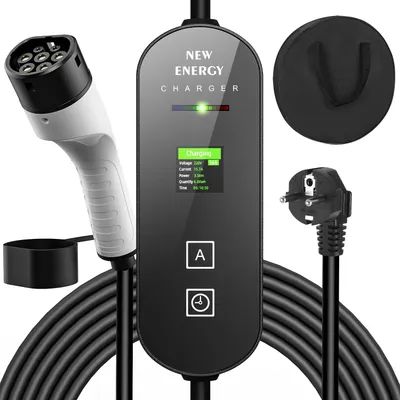 Produktbild von Ladekabel für Elektroautos, Typ 2 Stecker - 3,5 kW - 5 Meter - Tragbar