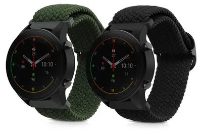 Produktbild von kwmobile 2x Sportarmband kompatibel mit Xiaomi Watch S4/S4 Sport/S3/S2/Watch S1 Active/Redmi Watch 5 Active Armband - Sport Ersatzarmband Set aus