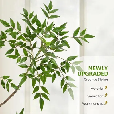 Image de Plante artificielle Nandina, 180 cm de hauteur, plante d'intérieur/extérieur sans entretien