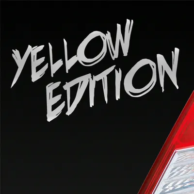 Produktbild von Auto Aufkleber Yellow Edition Auto Car Tuning 15x7 cm Silber Sticker Heckscheibenaufkleber