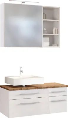 Produktbild von Held Möbel Unterbecken-Set Davos 90 cm -G- (links) weiß/matt weiß