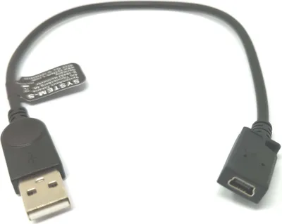 Produktbild von SYSTEM-S USB 2.0 Kabel 30 cm Mini B Buchse zu Typ A Stecker in Schwarz