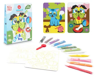 Productafbeelding van Sabbiarelli Zandkunsttas Kat en Hond, Creatieve set voor kinderen