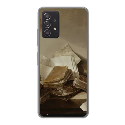 Produktbild von MuchoWow® Handyhülle Schutzhülle Hülle für Samsung galaxy a73 Stilleben mit Büchern - Gemälde von Jan Davidsz. de Heem Silikon Softcase Handy Hülle - Handyhülle