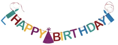 Filz-Girlande Geburtstag 2,5 m Geschenkverpackung