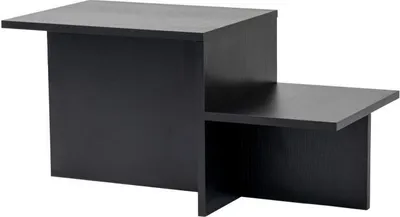 Image de Table Basse Rectangulaire HARMONY, Noir, 80 x 40 x 40 cm, Bois Aggloméré Mélaminé