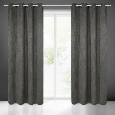 Zdjęcie produktu dla Zasłona ROSSIE ciemnoszara 135x250 cm zasłona oczkowa