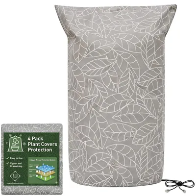 Image de Omgoods - Ensemble de 4 protections hivernales pour plantes, dimensions 120x180 cm, couleur marron
