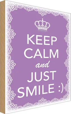 Produktbild von vianmo Holzschild 30x20 cm Keep Calm and just smile: