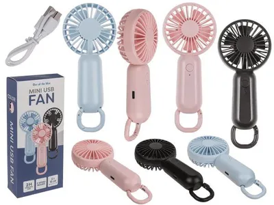 Produktbild von Mini Ventilator mit USB-Kabel 6x15cm | 3-farbig sortiert