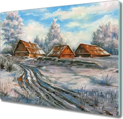 Produktbild von Coloray Hackbrett Herdabdeckplatte 60x52 cm Küchenbrett Kochplattenabdeckung Schneidebrett - Winterbaumhütte Natur
