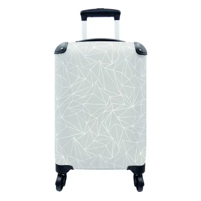 Produktbild von MuchoWow® Koffer Handgepäck Trolley Rollkoffer Kleine Reisekoffer mit 4 Rollen - Netzwerk - Dreieck - Muster - Cabin Size < 55x40x23 cm & 55x40x20 cm - Fotokoffer - Kabinenkoffer - Boardgepäck - Reise-Box - Reisekoffer - Reisegepäck - Koffer mit Bild - Trolley für Kinder
