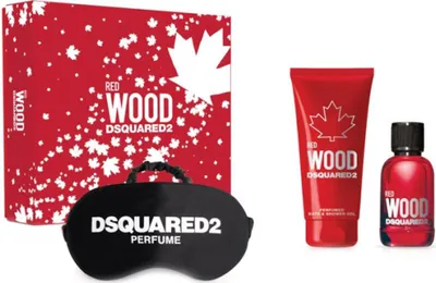 Productafbeelding van Dsquared2 Red Wood Geschenksset: Eau de Toilette 50ml + Douchegel 100ml + Slaapmasker