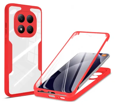 Produktbild von 360° Grad Hülle für Xiaomi Redmi Note 15 Pro 5G vollschutz Integriertem Displayschutz in Rot