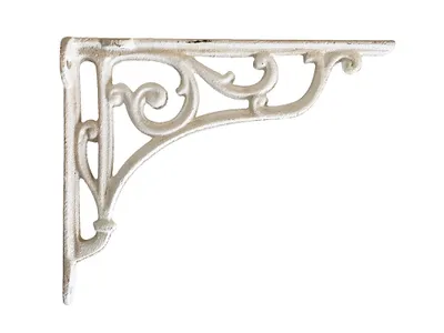 Produktbild von Regalträger Regalhalter Regalwinkel Gusseisen Shabby Antik-Stil Weiß 17x20,5cm