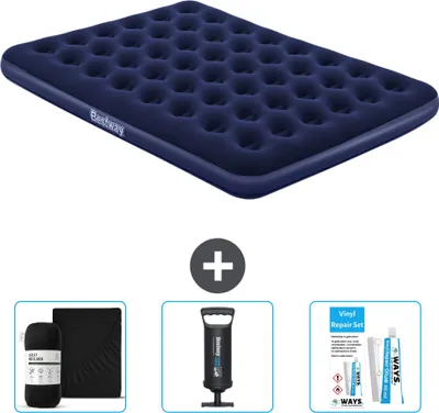 Immagine prodotto di Materasso gonfiabile Bestway - 2 persone - 152 x 203 x 22 cm - Blu - Accessori inclusi