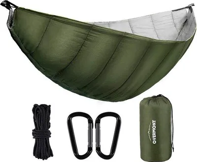 Obrázek produktu pro Dvouvrstvá houpací síť, nosnost 400 kg, padáková tkanina, 270 × 140 cm, pro venkovní použití
