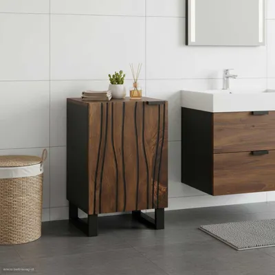 Produktbild von vidaXL Waschbeckenschrank Walnuss 38 x 33,5 x 58 cm Holzwerkstoff