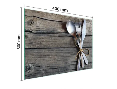 Produktbild von Schneidebrett Herdabdeckplatte Multiglasschneidplatte 40x30 cm Holz Besteck