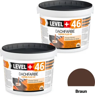 Produktbild von Dachfarbe elastische Sockelfarbe Dachlack UV-beständig Super Flex 8Kg Braun LEVEL+ RM46