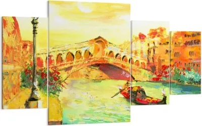Produktbild von Bild auf Leinwand - Leinwandbild - Venedig Gondel - 160x90cm - Wand Bild - Wanddeko - Wandbilder - Leinwanddruck - Bilder - Kunstdruck - Wanddekoration - Leinwand bilder - Wandkunst - DL160x90-3841