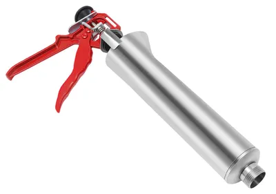 Produktbild von Mörtelspritze Fugenpistole, Edelstahl und Kunststoff, 56 cm Gesamtlänge, 15 cm Düsenlänge, 2-5 mm geeigneter Spalt, 1,1 kg Nettogewicht