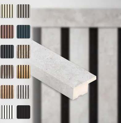 Produktbild von HEXIM Abschlussleiste 275x2,7cm passend für unsere Akustikpaneele - flexible Lamellenwand Holz MDF Wandpanelee Lamellenverkleidung Wandverkleidung (1 Abschlussleiste Chicago Concrete - APA10)