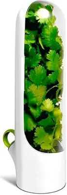 Produktbild von Transparenter Kräuter Frischhaltebox 24,5 x 6,5 cm, Kräuter Aufbewahrung Kühlschrank, Schnittkräuterbox - HERBIFY