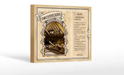 Produktbild von Holzschild Berufe 18x12 cm Dachdecker tritt fest Athlet Dekoration