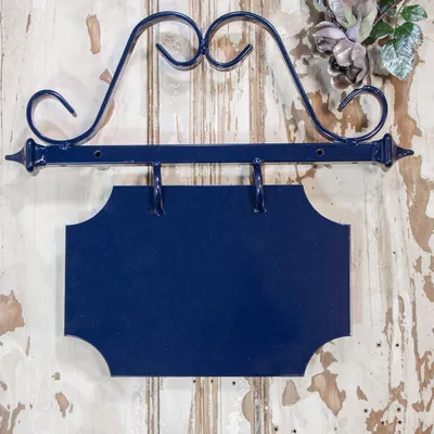 Produktbild von Werbeschild im Vintage-Stil, Blau, Wandmontage - Ladenschild