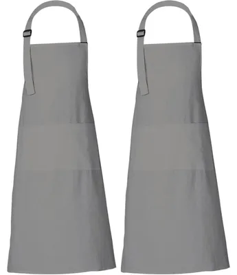 Produktbild von Kochschürze Unisex 69 x 89 cm 3 Taschen Baumwolle Grau