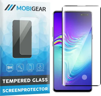 Produktbild von Mobigear Premium  Samsung Galaxy S10 5G Panzerglas Gehärtetes Glas Displayschutz - Hüllenfreundlich - Schwarz