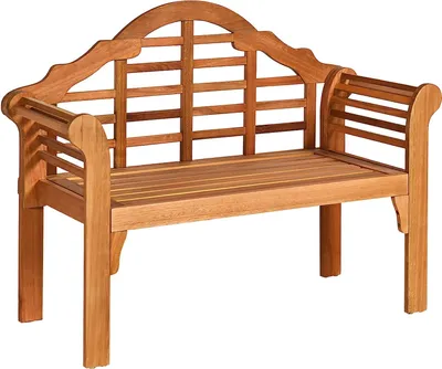 Obrázek produktu pro Skládací zahradní lavička pro 2 osoby, dřevěná lavička se skloněným opěradlem a ergonomickými područkami, nosnost lavičky až 320 kg