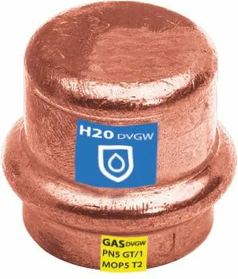 Obrázek produktu pro Sanpro lisovací měděná zátka - koncovka - víčko, velikost V 18 (měděný plyn)