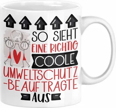 Produktbild von Umweltschutzbeauftragte Geschenk Tasse Geschenkidee für Umweltschutzbeauftragte Geburtstag Weihnachten Spruch So Sieht Eine Richtig Coole Umweltschutzbeauftragte Aus Kaffee-Becher  (Weiß)