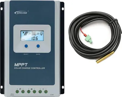 Obrázek produktu pro Solární regulátor nabíjení, technologie MPPT, monitorování v reálném čase, se senzorem, 20A, 12V 24V