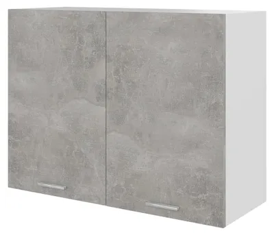 Produktbild von Hängeschrank mit 2 Regalböden für die Küche, Betongrau, 80x31x60cm, Holzwerkstoff